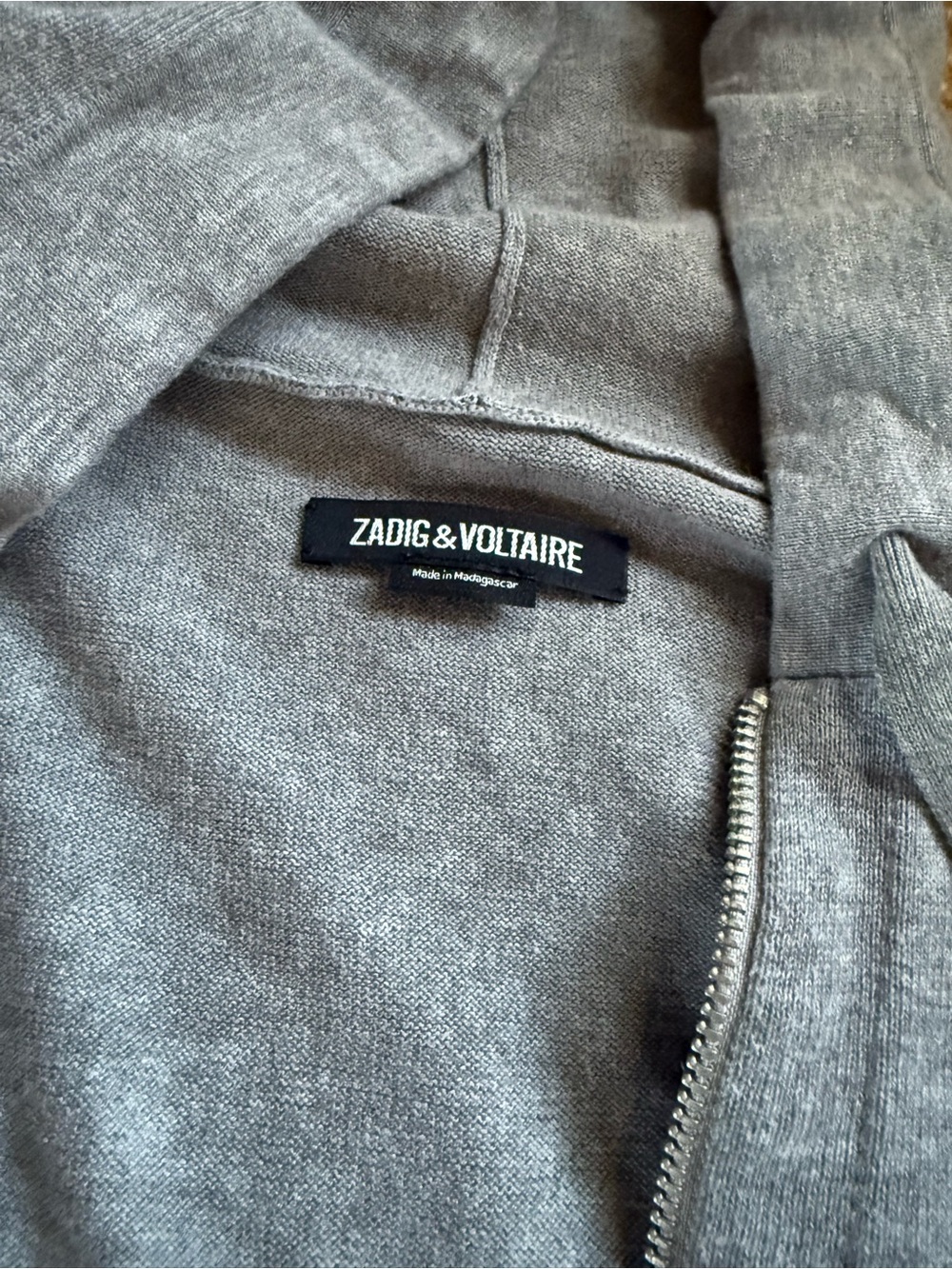 ⚜️ ZADIG & VOLTAIRE GRAY MEDIUM SKULL RHINESTONE ZIP UP HOODIE ⚜️ - Picture 6 of 14